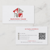 Schoonmaakservice Moderne Logo & QR-code Visitekaartje (Voorkant / Achterkant)