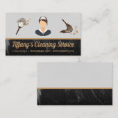 Schoonmaakservice | Mop Duster | Marmeren versieri Visitekaartje (Voorkant / Achterkant)