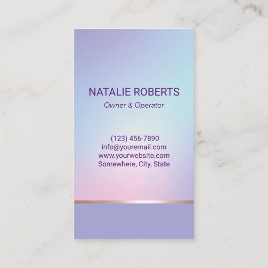 Schoonmaakservice Pastel Paarse Housekeeping Visitekaartje (Achterkant)