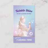 Schoonmaakservice Pastel Paarse Housekeeping Visitekaartje (Voorkant)