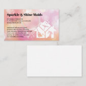 Schoonmaakservice pictogrammen | Zeepbellen achter Visitekaartje (Voorkant / Achterkant)