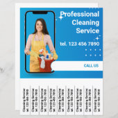 Schoonmaakservice Promotie Flyer Scheur van strips (Voorkant / Achterkant)