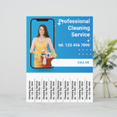 Schoonmaakservice Promotie Flyer Scheur van strips (Staand voorkant)