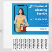 Schoonmaakservice Promotie Folder Afscheur stroken (Voorkant / Achterkant)