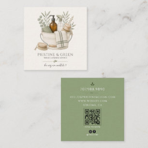Schoonmaakservice QR Code Sage Vierkante Visitekaartje