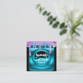 Schoonmaakservice QRCode Laundy Drip Soap Pink Bla Vierkante Visitekaartje (Staand voorkant)