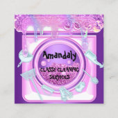 Schoonmaakservice QRCode Laundy droogt zeepgeweld  Vierkante Visitekaartje (Voorkant)