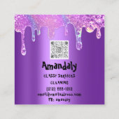 Schoonmaakservice QRCode Laundy droogt zeepgeweld  Vierkante Visitekaartje (Achterkant)