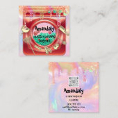 Schoonmaakservice QRCode Laundy Gold-schijven Vierkante Visitekaartje (Voorkant / Achterkant)