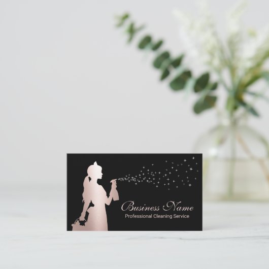Schoonmaakservice Roos Gold Housekeeping Visitekaartje (Staand voorkant)