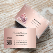 Schoonmaakservice roos goud sprankelt stof QR-code Visitekaartje