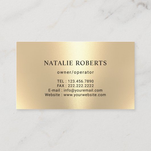 Schoonmaakservice Royal Gold Sparkles Visitekaartje (Achterkant)