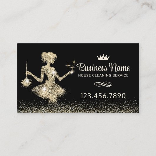 Schoonmaakservice Royal Gold Sparkles Visitekaartje (Voorkant)