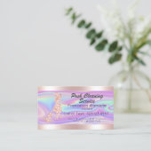 Schoonmaakservice Roze glitterschijven en iriseren Visitekaartje (Staand voorkant)