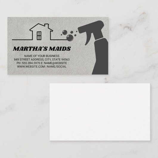 Schoonmaakservice | Schoonmaakspray | Huis Visitekaartje (Voorkant / Achterkant)