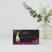 Schoonmaakservice Spray Bottle Floral Glitter Visitekaartje (Staand voorkant)