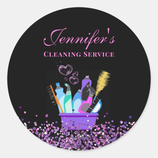 Schoonmaakservice Supplies Sparkle Ronde Sticker (Voorkant)