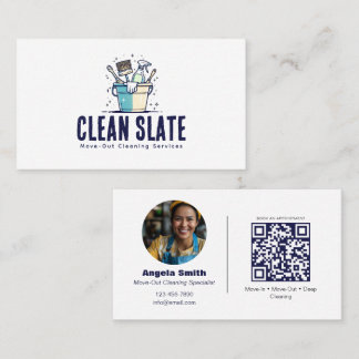 Schoonmaakservice verhuizing Foto QR-code Visitekaartje