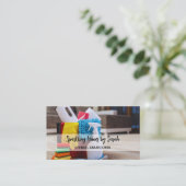 Schoonmaakservice visitekaartjes Huisreiniger (Staand voorkant)