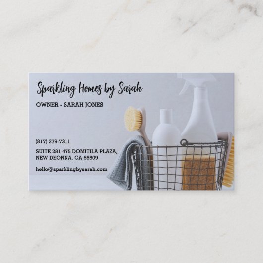 Schoonmaakservice visitekaartjes Huisreiniger (Voorkant)