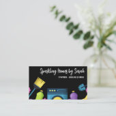 Schoonmaakservice visitekaartjes Huisreiniger (Staand voorkant)