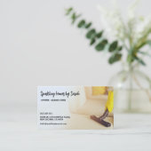 Schoonmaakservice visitekaartjes Huisreiniger (Staand voorkant)