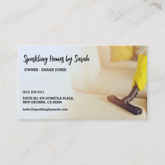 Schoonmaakservice visitekaartjes Huisreiniger (Voorkant)