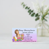 Schoonmaakservice voor Classy House Maid Blue Ombr Visitekaartje (Staand voorkant)