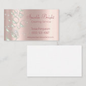 Schoonmaakservice voor Girly Metallic Blush Roos B Visitekaartje (Voorkant / Achterkant)