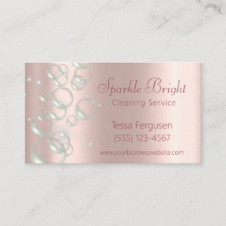 Schoonmaakservice voor Girly Metallic Blush Roos B Visitekaartje