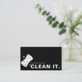 Schoonmaakservice voor het zwarte en witte huis visitekaartje (Staand voorkant)