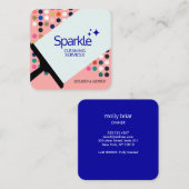 Schoonmaakservice voor huisreinigers vierkante visitekaartje (Voorkant / Achterkant)