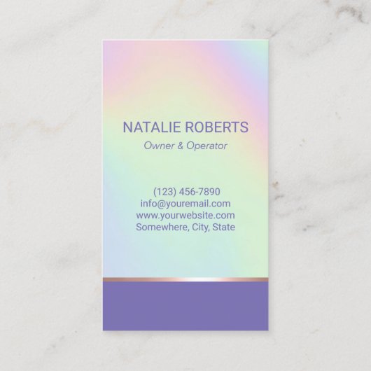 Schoonmaakservice voor meisjes Holografische House Visitekaartje (Achterkant)