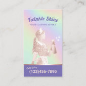 Schoonmaakservice voor meisjes Holografische House Visitekaartje (Voorkant)