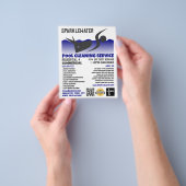 Schoonmaakservice voor pool-zwemblageontwerp flyer (Hand)