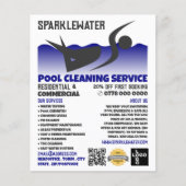 Schoonmaakservice voor pool-zwemblageontwerp flyer (Voorkant)