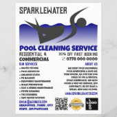 Schoonmaakservice voor pool-zwemblageontwerp flyer (Voorkant)
