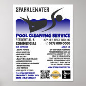 Schoonmaakservice voor pool-zwemblageontwerp poster (Voorkant)