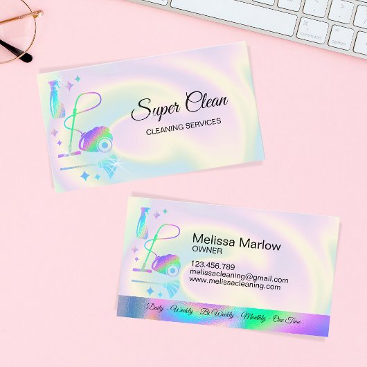 Schoonmaakservice voor schoonmaakpersoneel HOLOGRA Visitekaartje