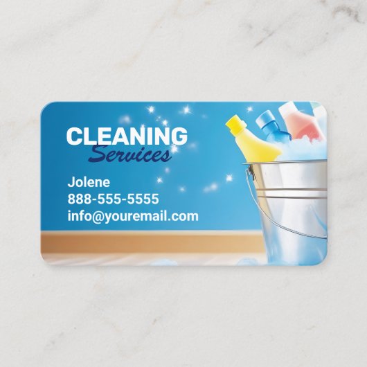 Schoonmaakservice voor schoonmaaksters visitekaartje (Voorkant)