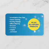 Schoonmaakservice voor schoonmaaksters visitekaartje (Achterkant)