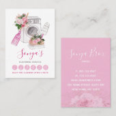 Schoonmaakservice Waterverf Roze Klantenkaartje (Voorkant / Achterkant)