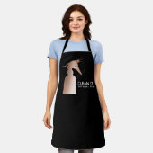 Schoonmaakservice Zakelijk Zwart Roos goud Schort (Gedragen)