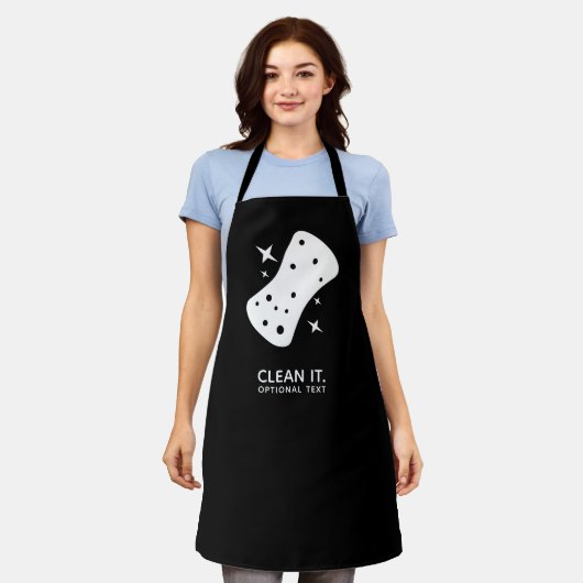 Schoonmaakservice Zakelijk Zwart Wit Schort (Gedragen)