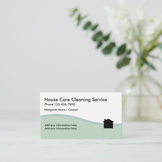 Schoonmaakservice - Zakelijke profielkaarten Visitekaartje (Staand voorkant)