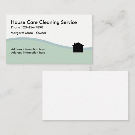 Schoonmaakservice - Zakelijke profielkaarten Visitekaartje (Voorkant / Achterkant)