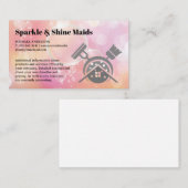 Schoonmaakservice | Zeepbellen bezems Mop Visitekaartje (Voorkant / Achterkant)