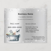 Schoonmaakservice zilver glitter stof QR Flyer (Voorkant)