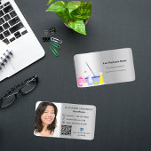 Schoonmaakservice zilver QR code foto Visitekaartje