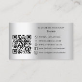 Schoonmaakservice zilver QR code social media Visitekaartje (Achterkant)